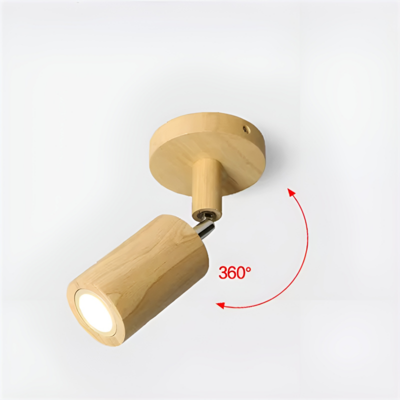 Đèn rọi thân gỗ màu Bắc Âu xoay 360 độ TM0033 4