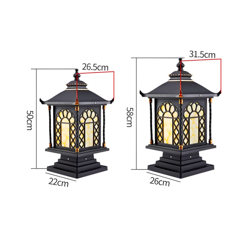 Đèn trụ cổng biệt thự sân vườn kiểu cổ điển YD273 5