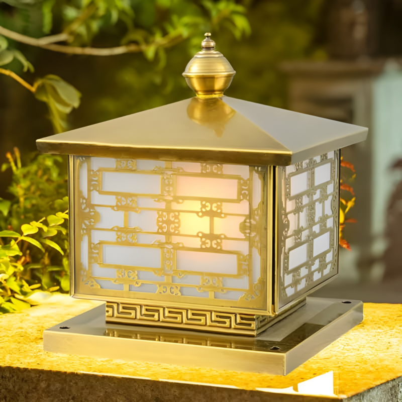 Đèn trụ cổng chạm khắc họa tiết nghệ thuật DG7293 2