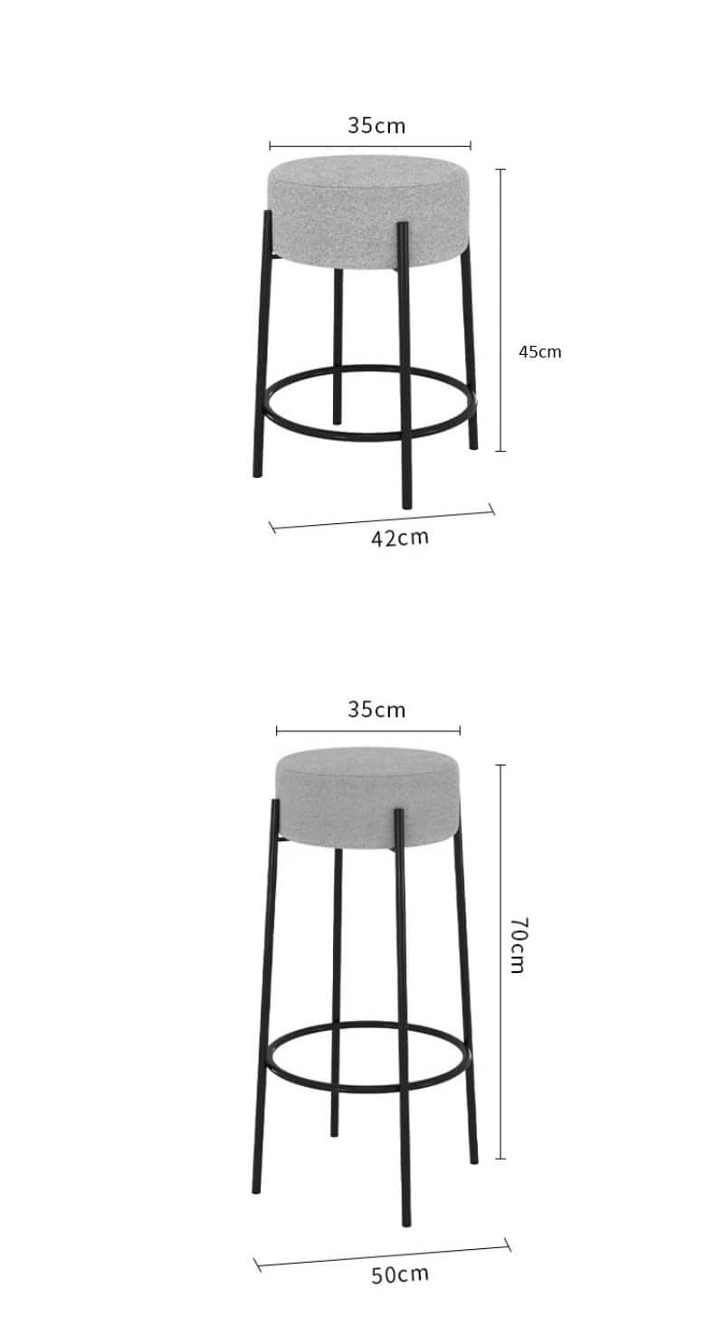 Ghế bar chân sắt thanh cao đệm dày AJ458 11