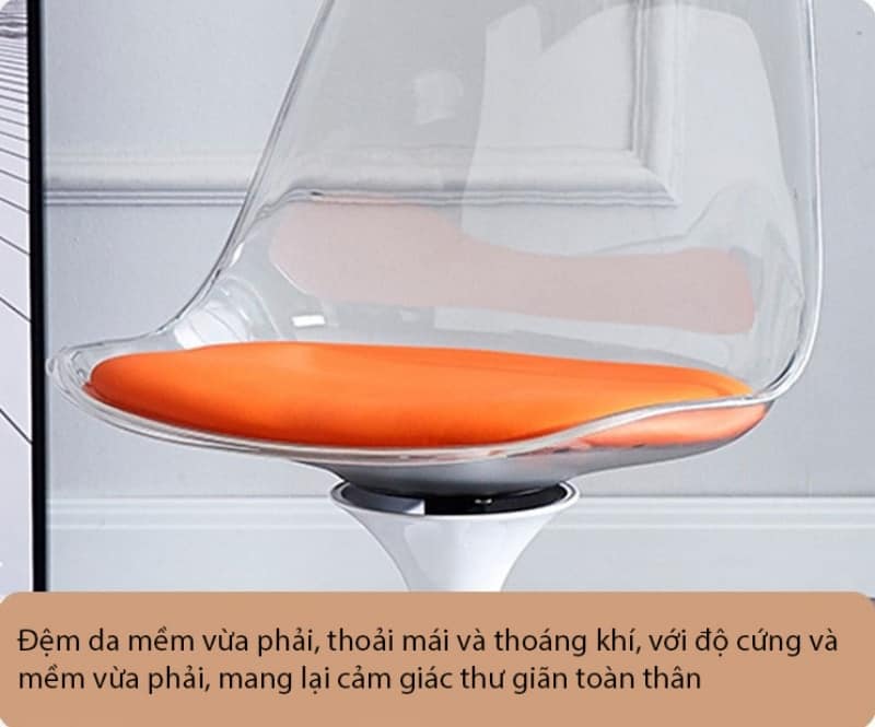 Ghế cà phê cánh hoa tulip Acrylic trong suốt BM6740 10