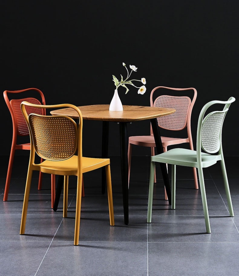 Ghế cafe ngoài trời đúc nhựa nhiều màu sắc YX803