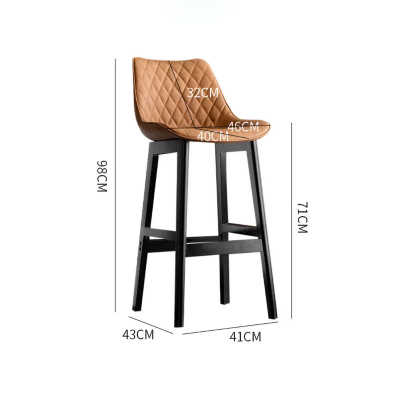 Ghế quầy bar chân tháp bằng gỗ tối giản ZU1155 5