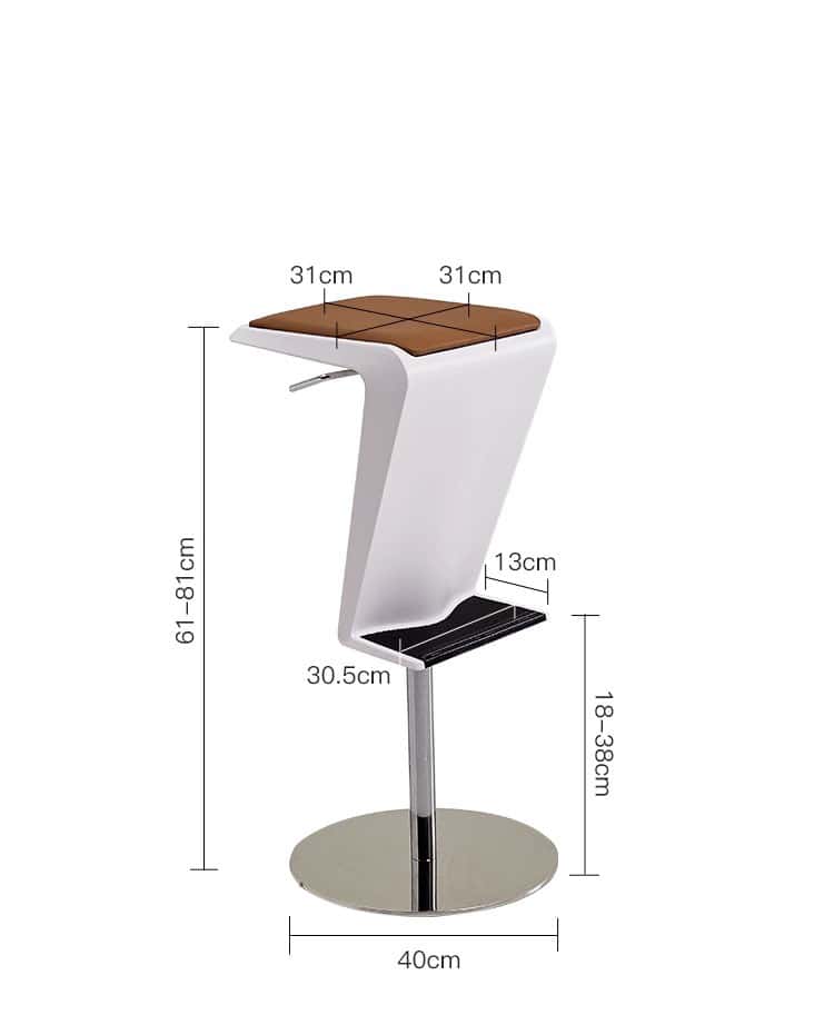 Ghế bar nâng hạ chân inox cá tính GH7349 13
