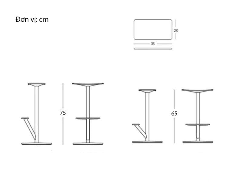 Ghế quầy bar nhiều màu phong cách Bắc Âu IU0321 10