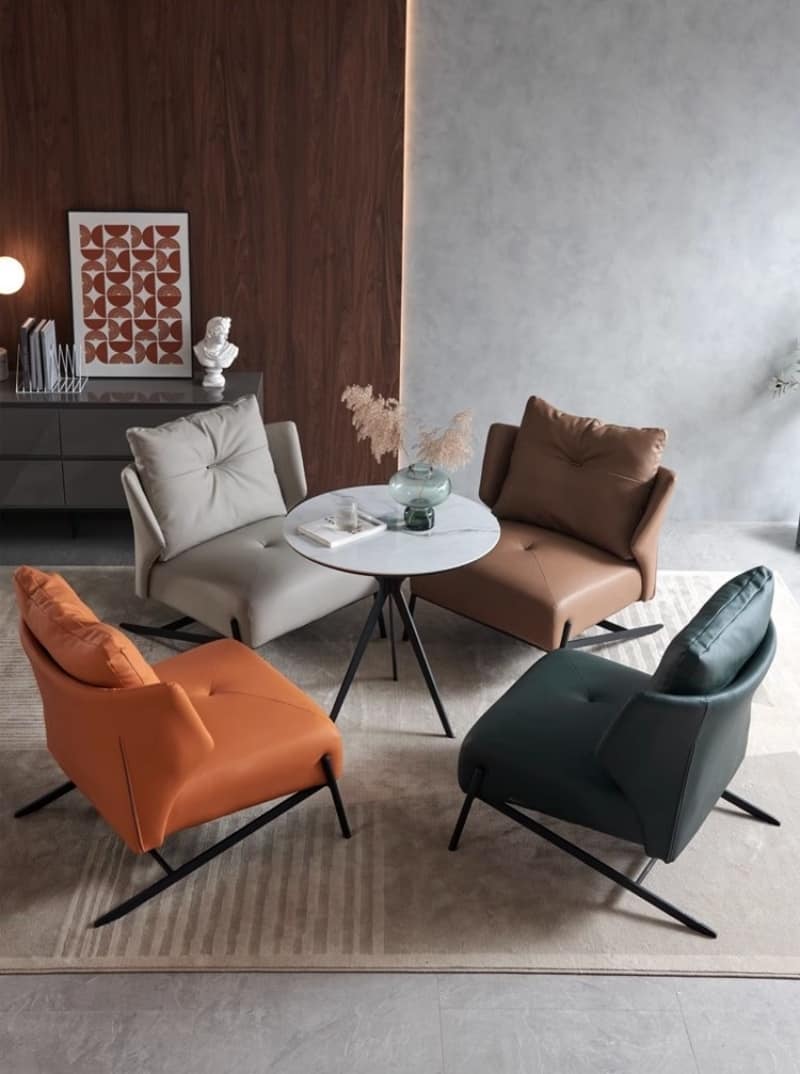 Ghế sofa phòng khách thư giãn đệm da cao cấp FL5468 8