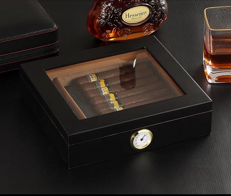Hộp gỗ đựng cigar tích hợp máy đo độ ẩm HC113 6