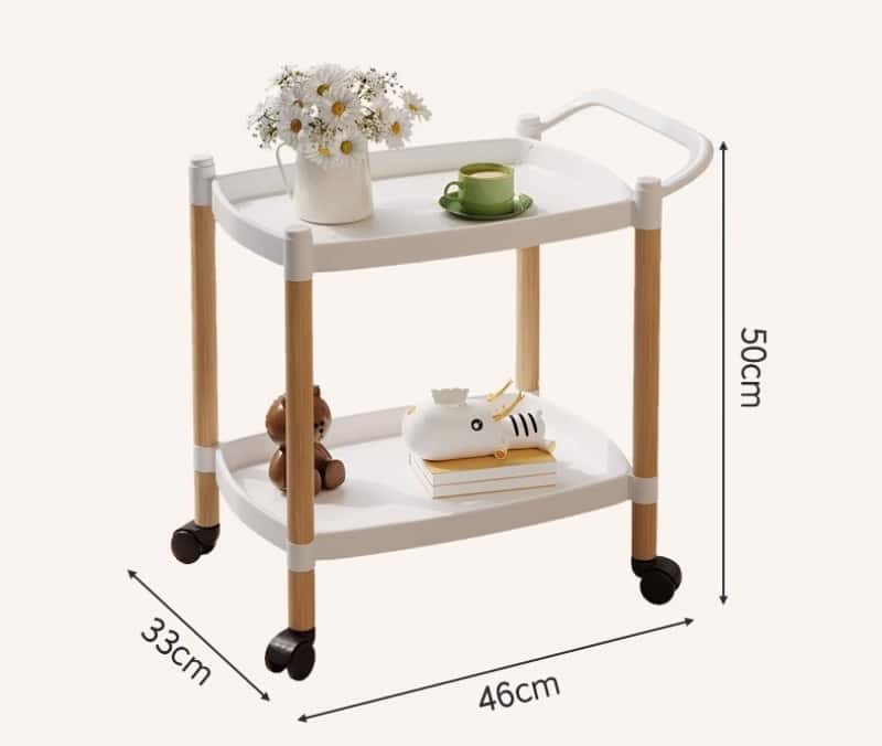 Kệ xe đẩy chân gỗ di động decor phòng SQ5296 10