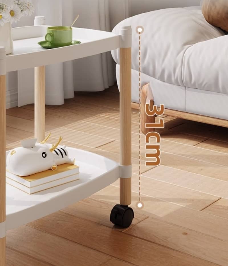 Kệ xe đẩy chân gỗ di động decor phòng SQ5296 9
