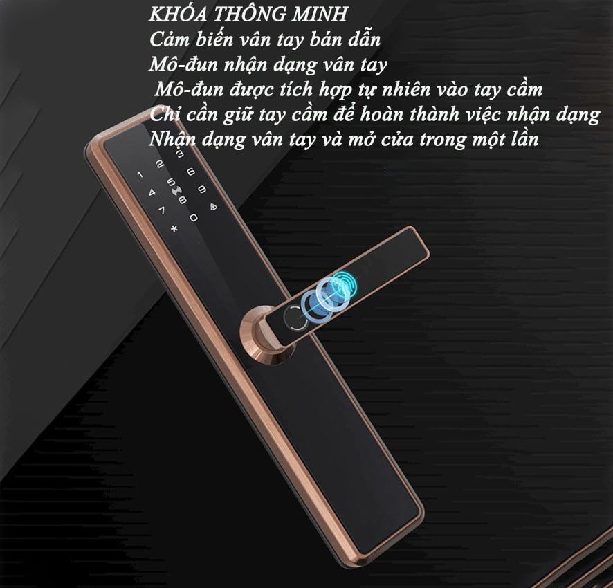 Khóa cửa điện tử thông minh bán tự động YL1844 7
