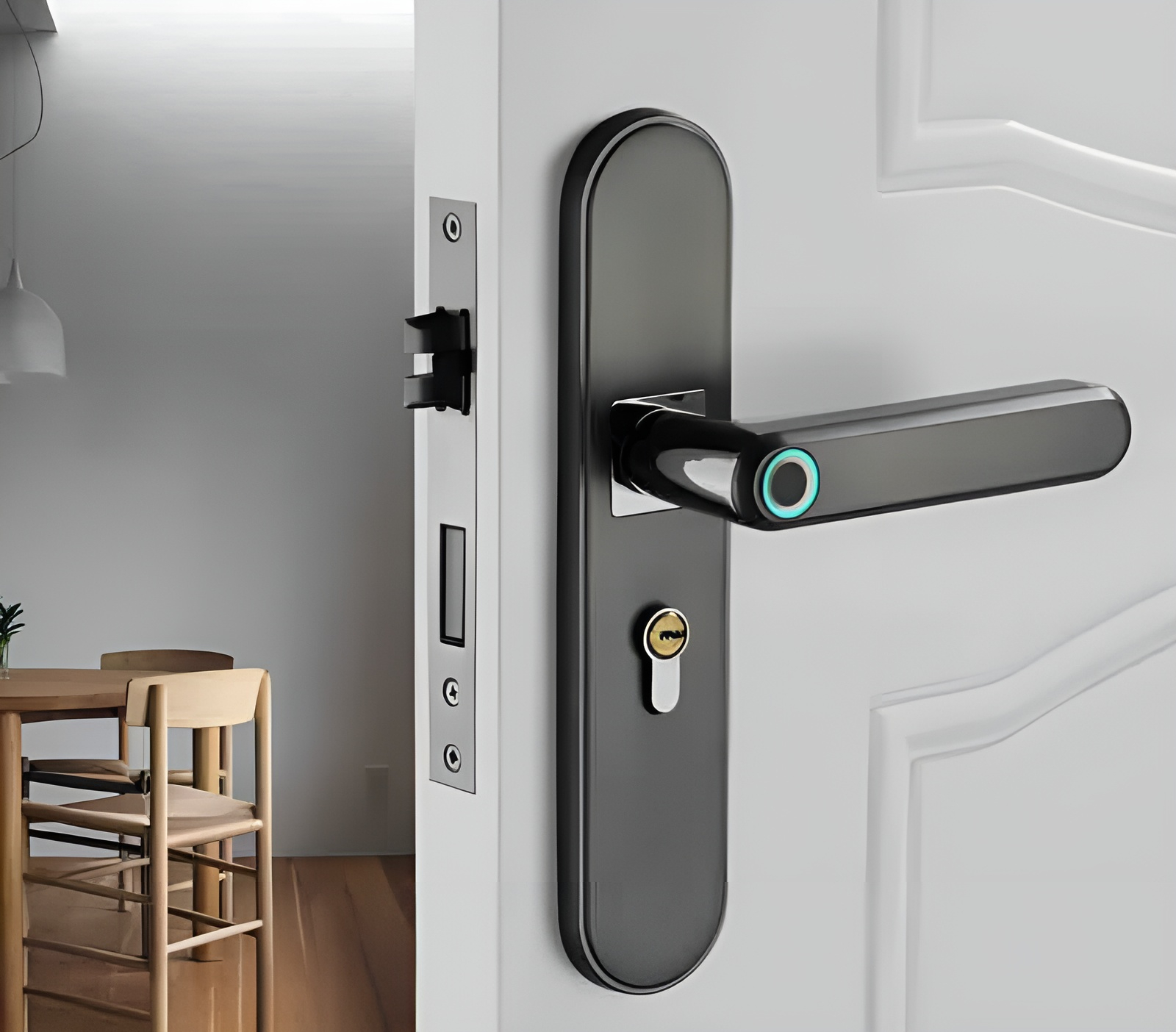 Khóa cửa gỗ điện tử vân tay thông minh P6859 6