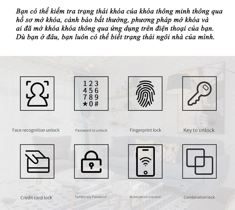 Khóa cửa nhận diện khuôn mặt thông minh tích hợp YNK59 9