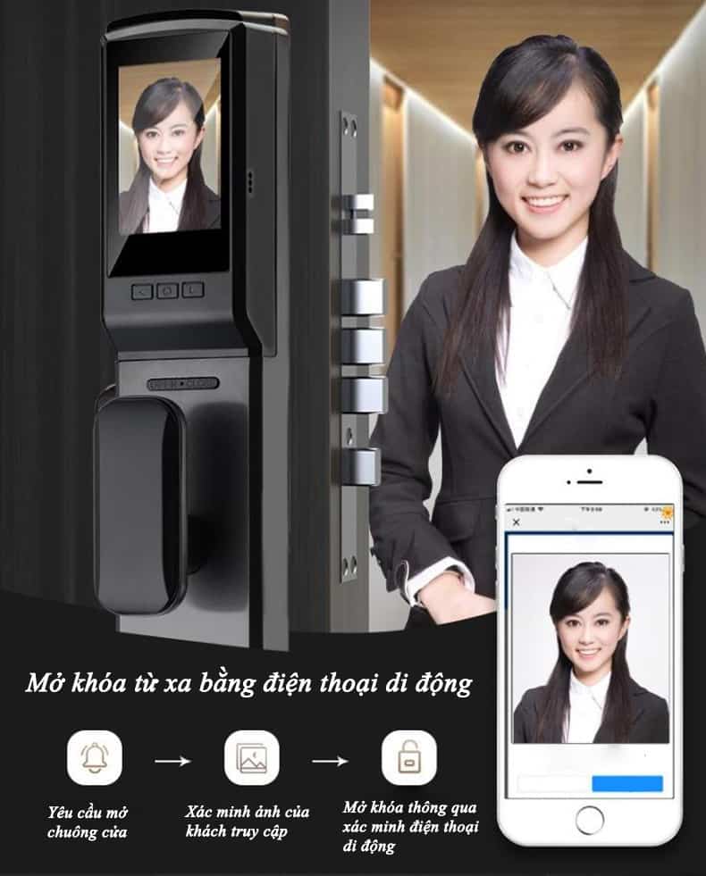 Khóa cửa nhận diện khuôn mặt thông minh tích hợp YNK59 10