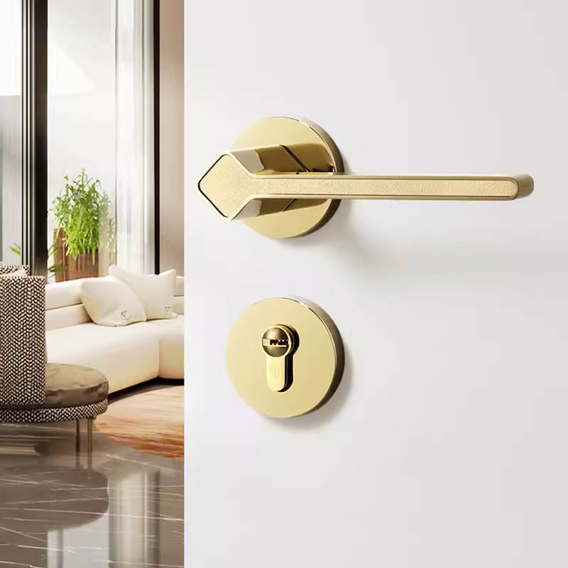 Khóa cửa tay gạt hợp kim màu vàng sang trọng SDM6677 5