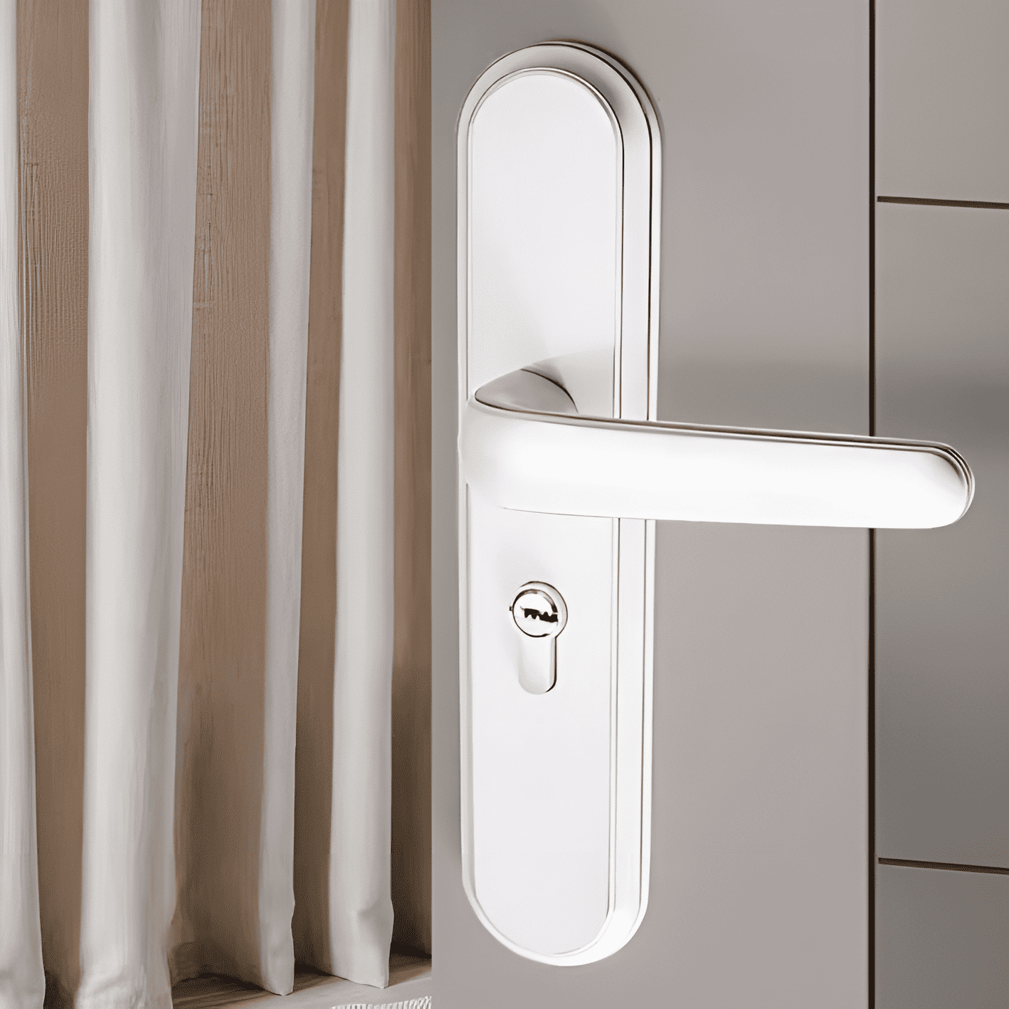 Khóa cửa tay gạt phòng ngủ hợp kim hiện đại H8211 7