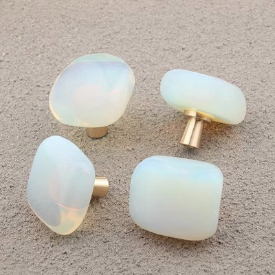 Núm tay nắm tủ đồng thau đính đá Opal YZ7219 6
