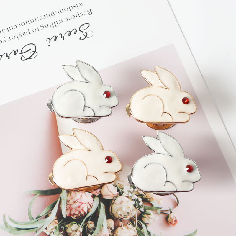 Núm tay nắm tủ thỏ trắng hợp kim kẽm BZ7293 1