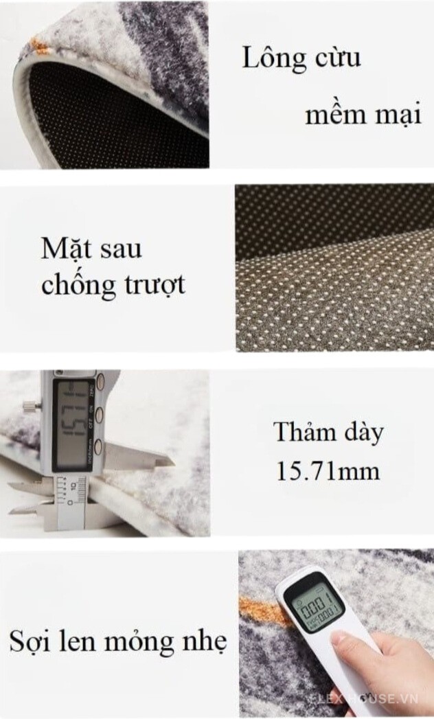 Thảm trải sàn lông cừu Cashmere phòng khách TBD9504 10