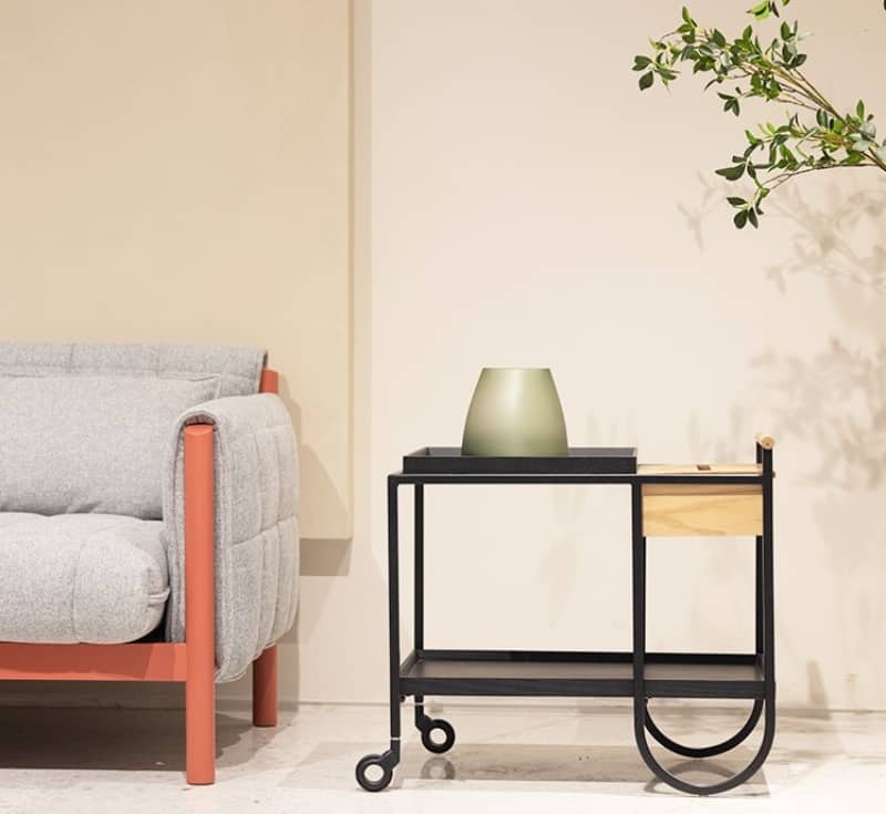 Xe đẩy bàn cà phê mini mặt gỗ độc đáo SC6780 9