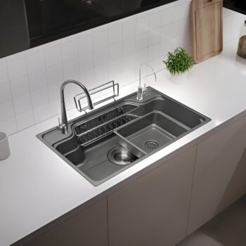 Chậu rửa chén bát 1 hố to màu titan Garis GS11.78
