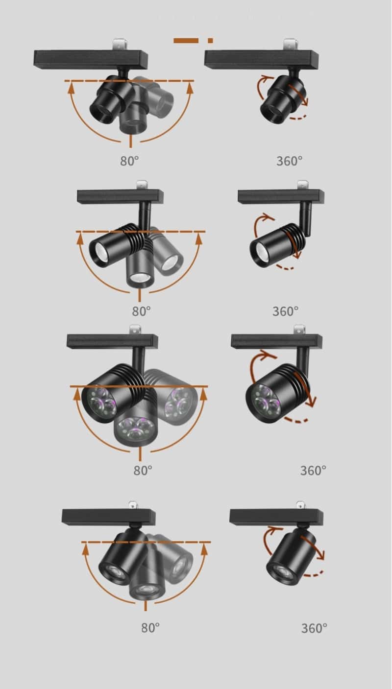 Đèn rọi ray nhiều kiểu dáng xoay 360 độ KW123 4