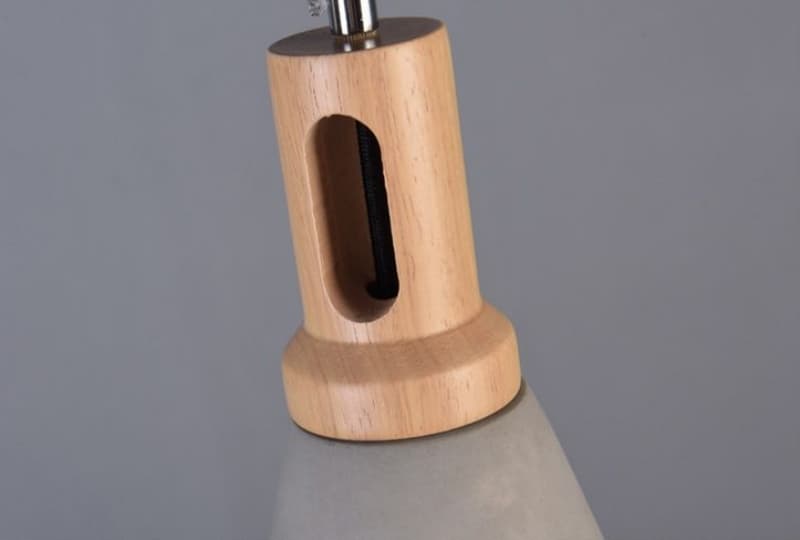 Đèn thả trần xi măng và gỗ hình nón Minimalist D096 11