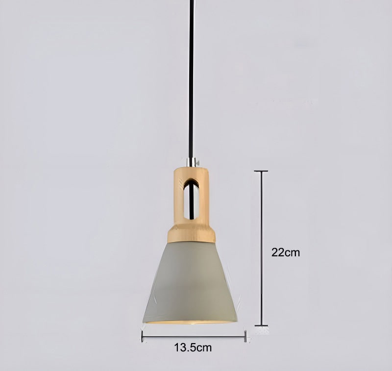 Đèn thả trần xi măng và gỗ hình nón Minimalist D096 14
