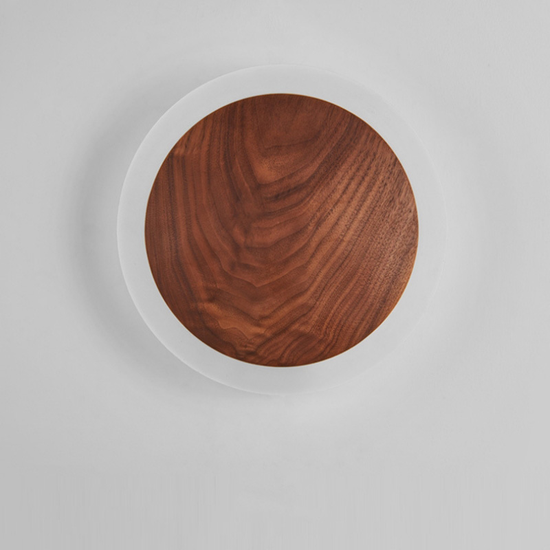 Đèn tường tròn gỗ óc chó và acrylic tối giản SHIB423 8
