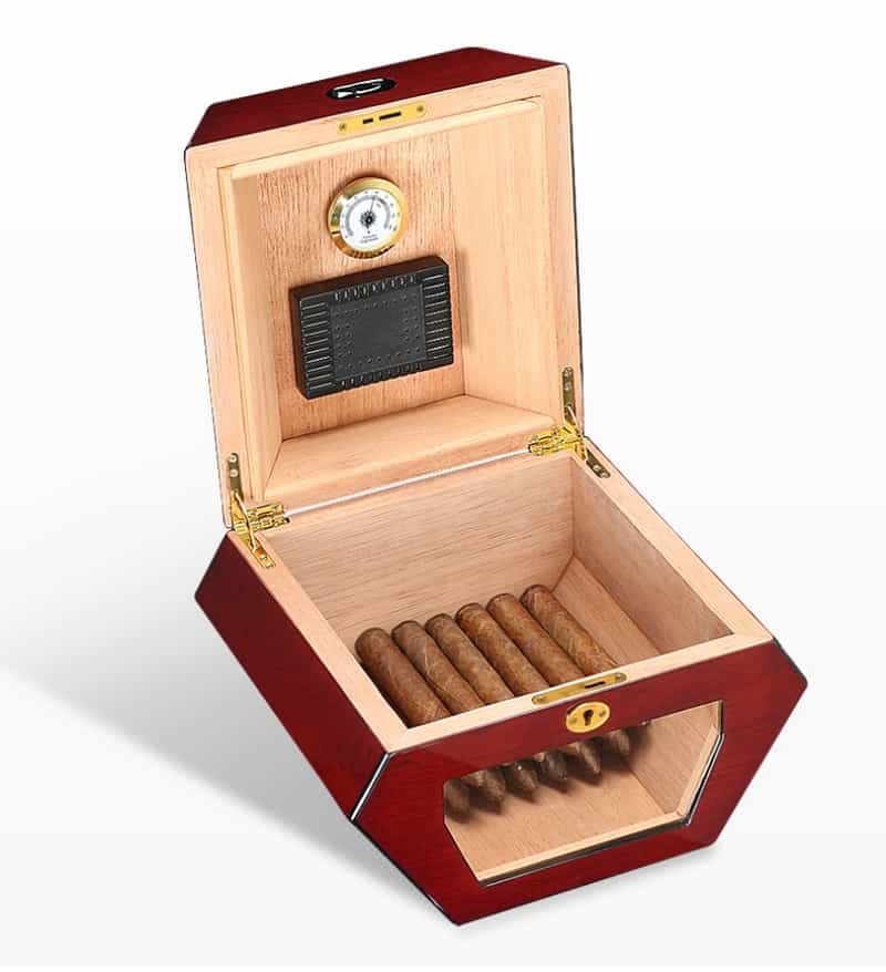 Hộp đựng cigar hình lục giác có khóa cao cấp HC72 10