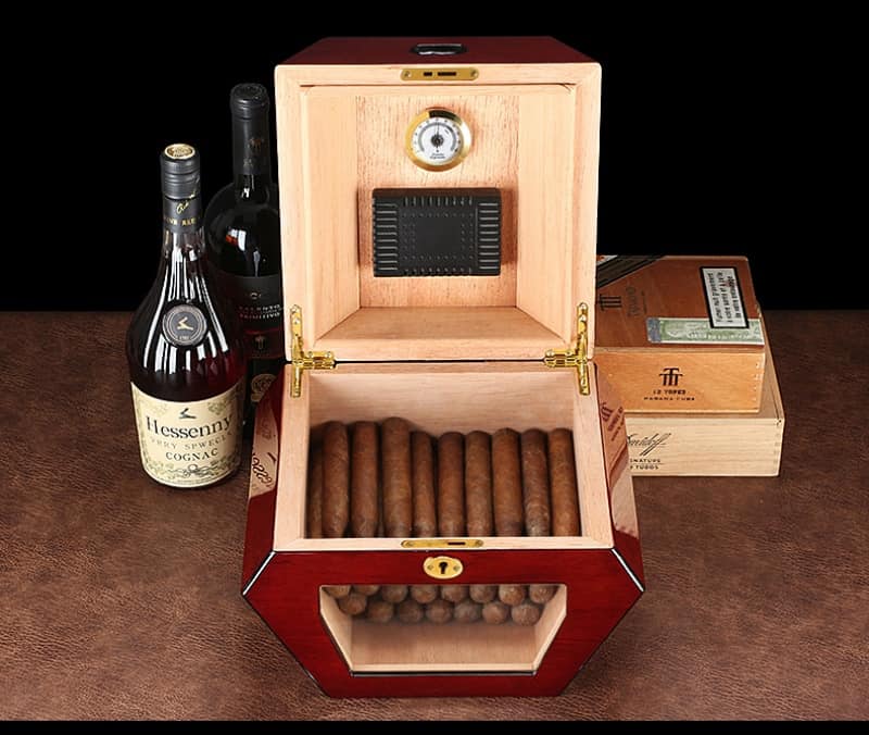 Hộp đựng cigar hình lục giác có khóa cao cấp HC72 8