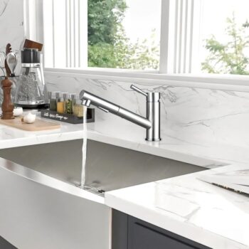 Vòi nước nóng lạnh cổ thấp có dây rút Garis MF08M
