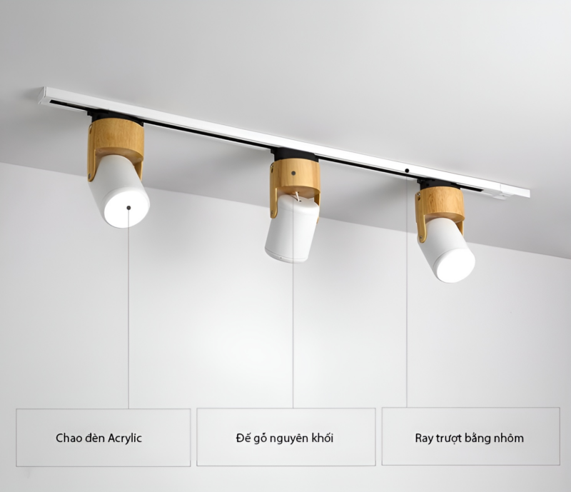 Đèn rọi đế gỗ bắc Âu chiếu sáng showroom CH5905 3