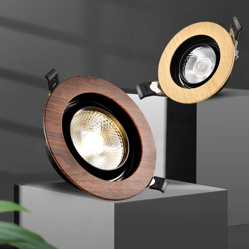 Đèn rọi downlight bằng gỗ hình tròn siêu mỏng L7340 4