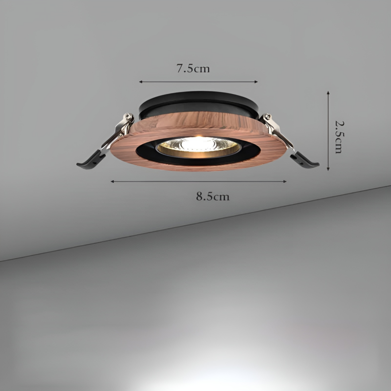 Đèn rọi downlight bằng gỗ hình tròn siêu mỏng L7340 3
