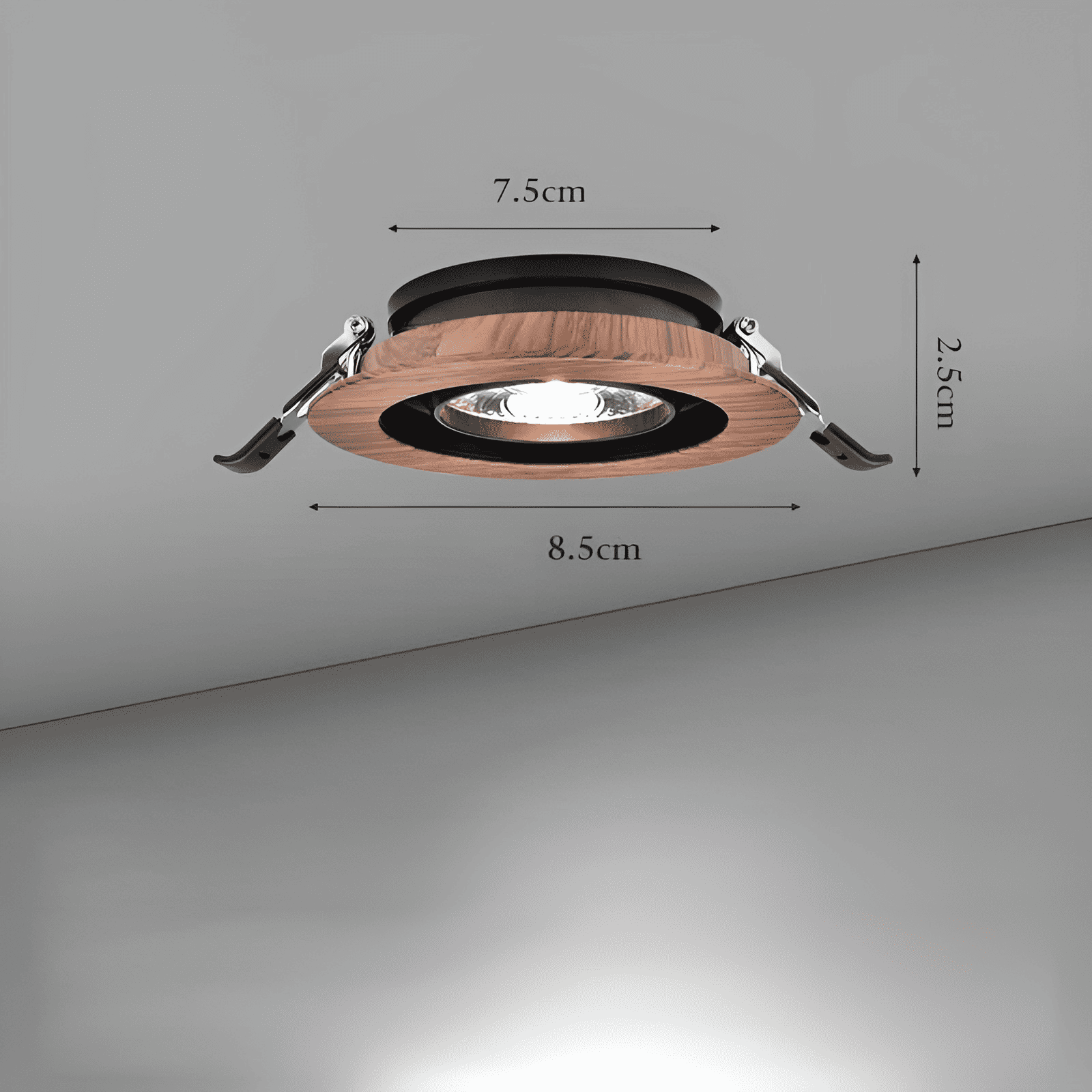 Đèn rọi downlight bằng gỗ hình tròn siêu mỏng L7340 9