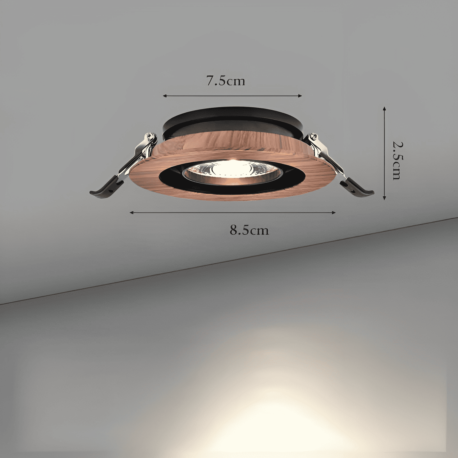 Đèn rọi downlight bằng gỗ hình tròn siêu mỏng L7340 10