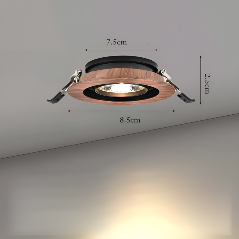 Đèn rọi downlight bằng gỗ hình tròn siêu mỏng L7340 5