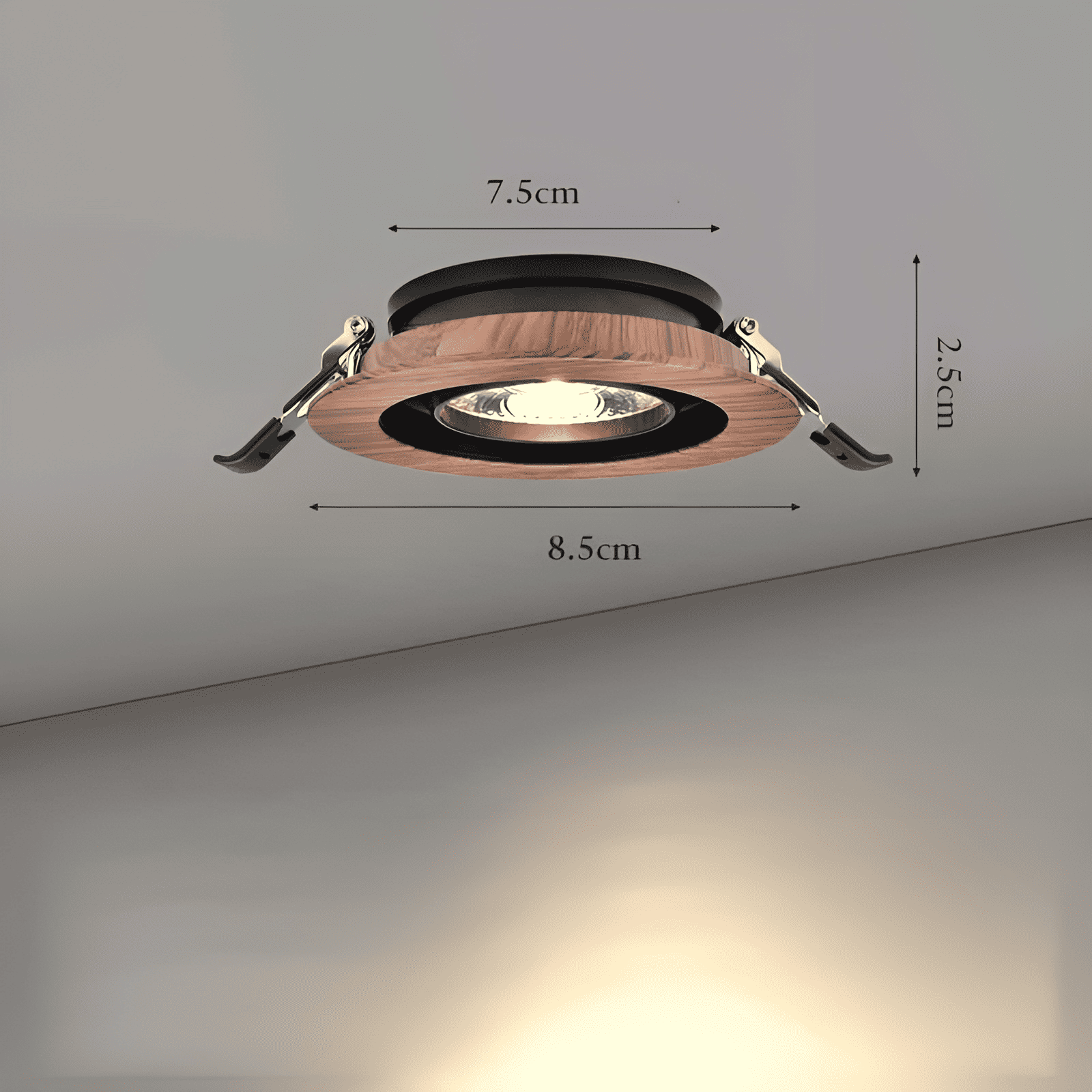 Đèn rọi downlight bằng gỗ hình tròn siêu mỏng L7340 11