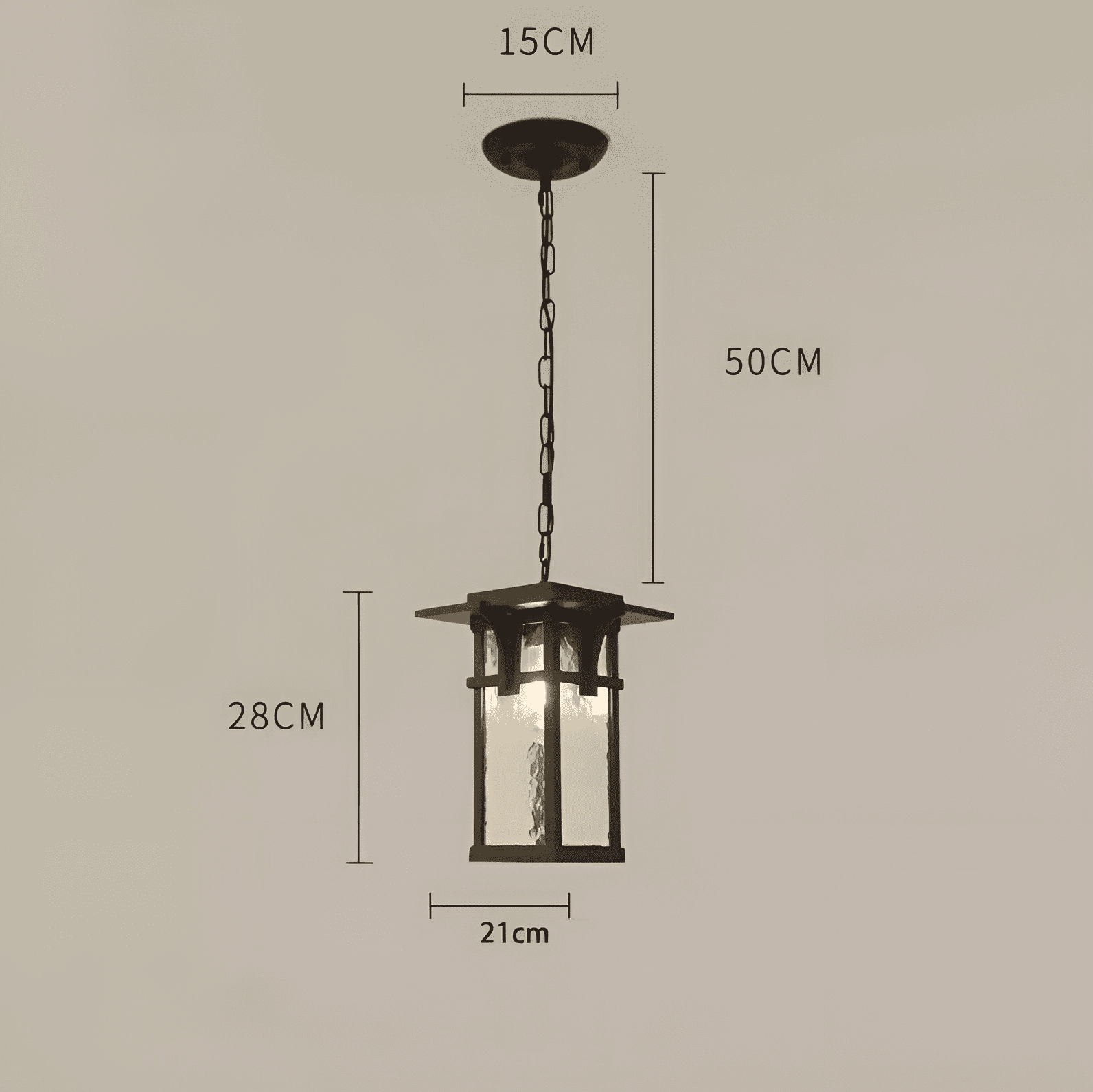 Đèn treo hình chữ nhật trang trí sân vườn DSQ204 11