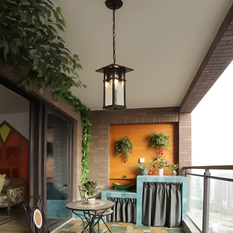Đèn treo hình chữ nhật trang trí sân vườn DSQ204