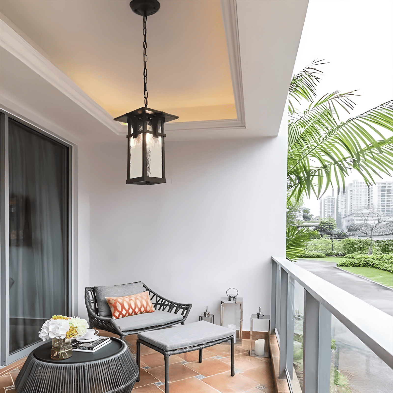 Đèn treo hình chữ nhật trang trí sân vườn DSQ204 5
