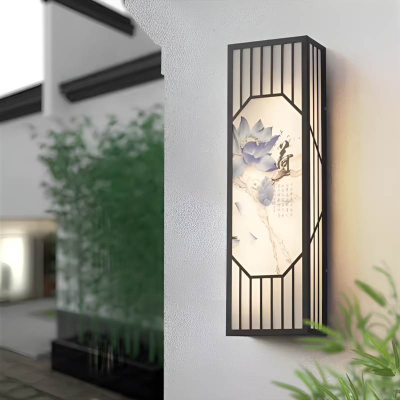 Đèn tường ngoài trời phong cách nghệ thuật Châu Á W8144 1
