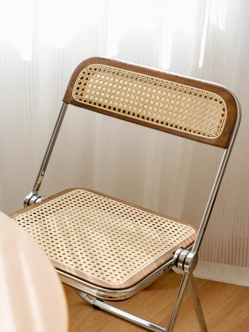 Ghế ăn xếp gọn lưng dệt mây nghệ thuật FOL003 12