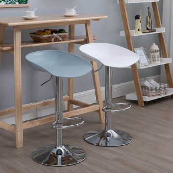 Ghế bar xoay 360 mạ điện bạc hiện đại YJ7270