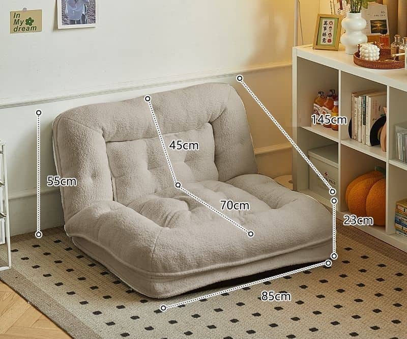 Ghế sofa lười kiêm giường gấp bọc vải nhung HJ5112 13