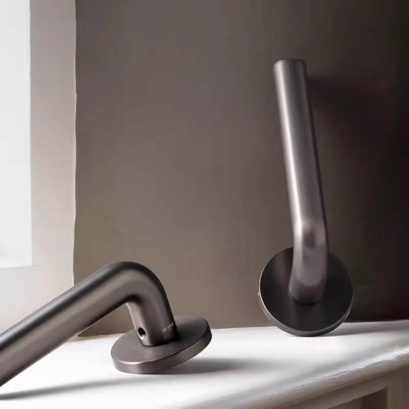 Khóa cửa hợp kim kẽm màu xám tối giản GOK6557 4