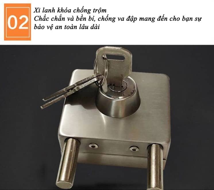 Khóa cửa kính inox 304 cho cửa đơn và đôi BS5742 8