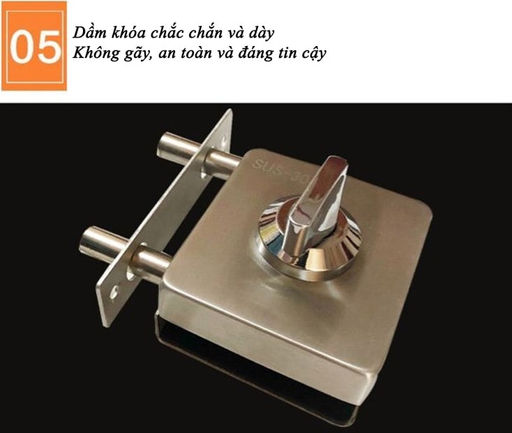 Khóa cửa kính inox 304 cho cửa đơn và đôi BS5742 11