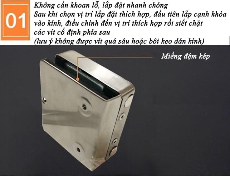 Khóa cửa kính inox 304 cho cửa đơn và đôi BS5742 7
