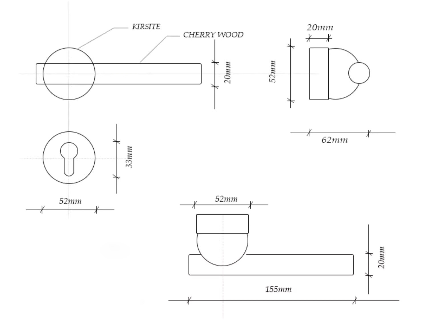 Khóa cửa phân thể ngọc lam tay cầm gỗ anh đào GK7366 10